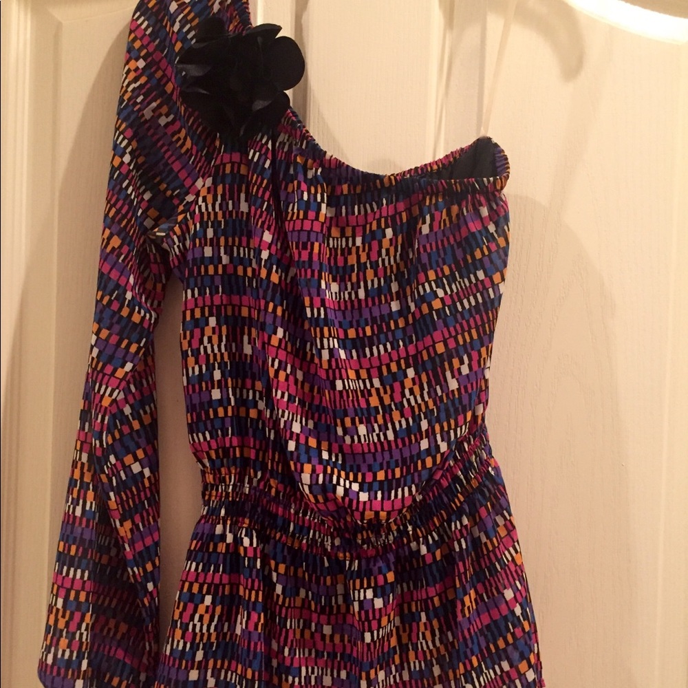 Multi Color One Shoulder Top